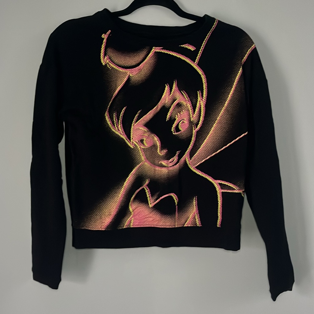Disney Tinkerbell Crew Neck Sweatshirt Long Sleeve Juniors Size Medium Sale